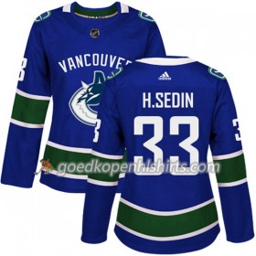 Vancouver Canucks Henrik Sedin 33 Adidas 2017-2018 Blauw Authentic Shirt - Dames